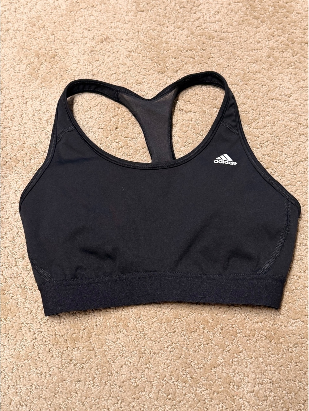 Adidas Black Racerback Sports Bra XS